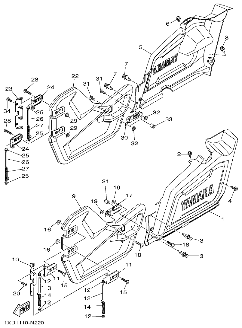 Yamaha VIKING1XP9_2014 SIDE COVER parts diagram